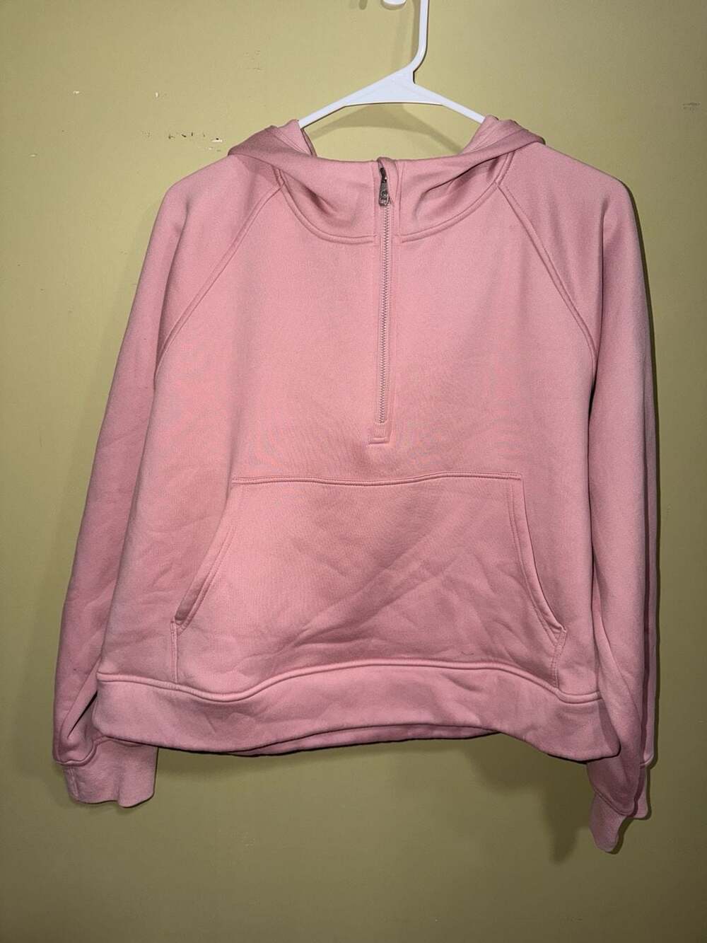 Oversized  Half Zip pink hoodie